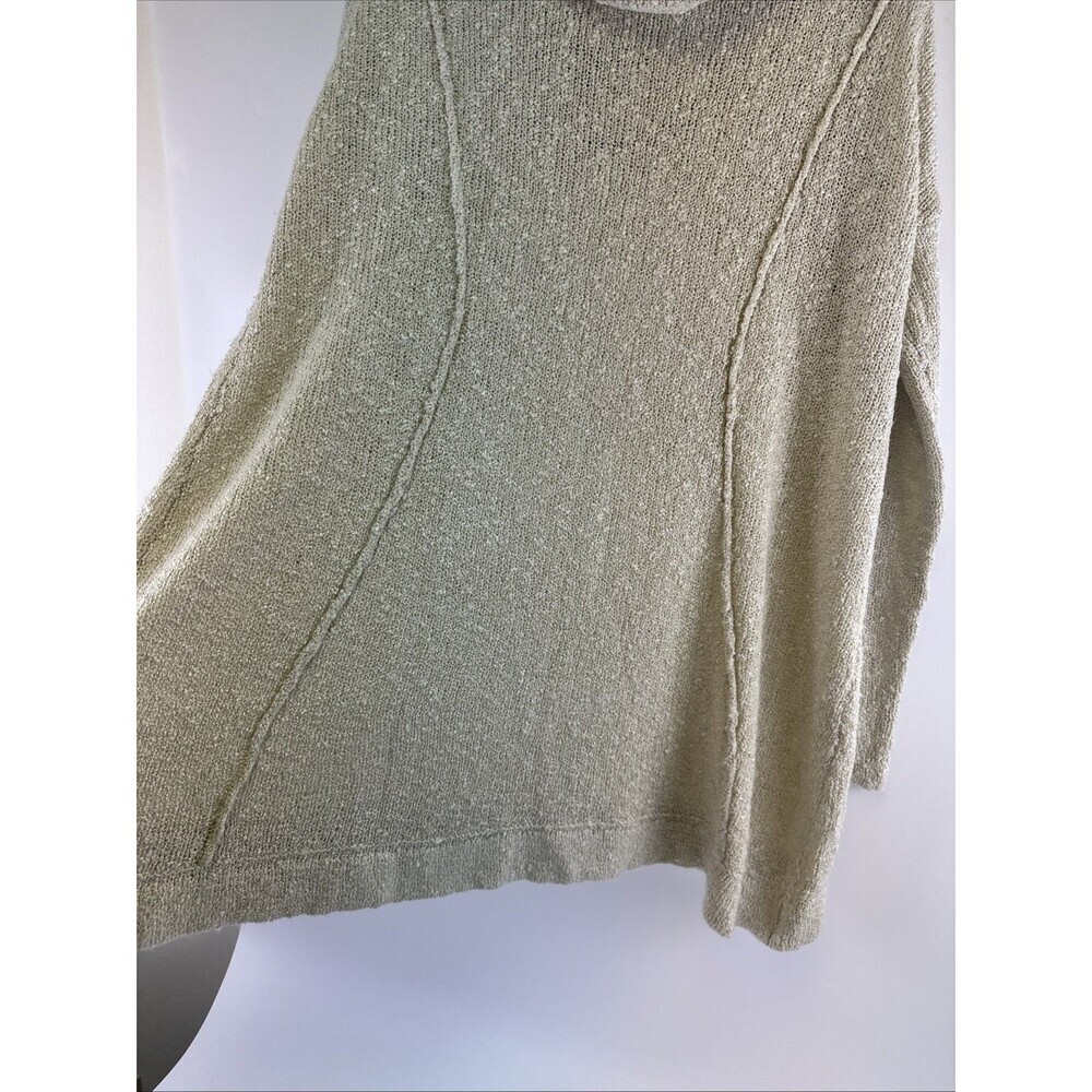 Mia Joy Cowl Neck Sweater Tunic Lightweight Open Knit Pullover Tan Womens Large - Picture 7 of 12